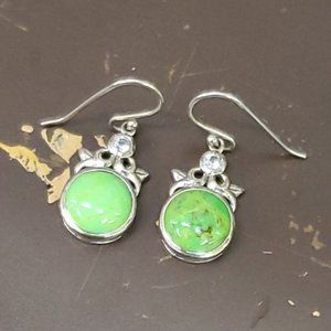 MODES Genuine Lime Turquoise 12mm Stone Earrings